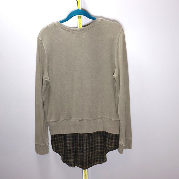 Monrow Layered Hem Long Sleeve Sweatshirt – Size Medium - Picture 2 of 4